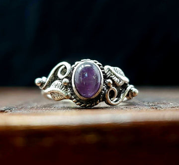 Amethyst Botanical Ring