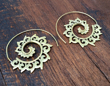 Gold Spiral Earrings