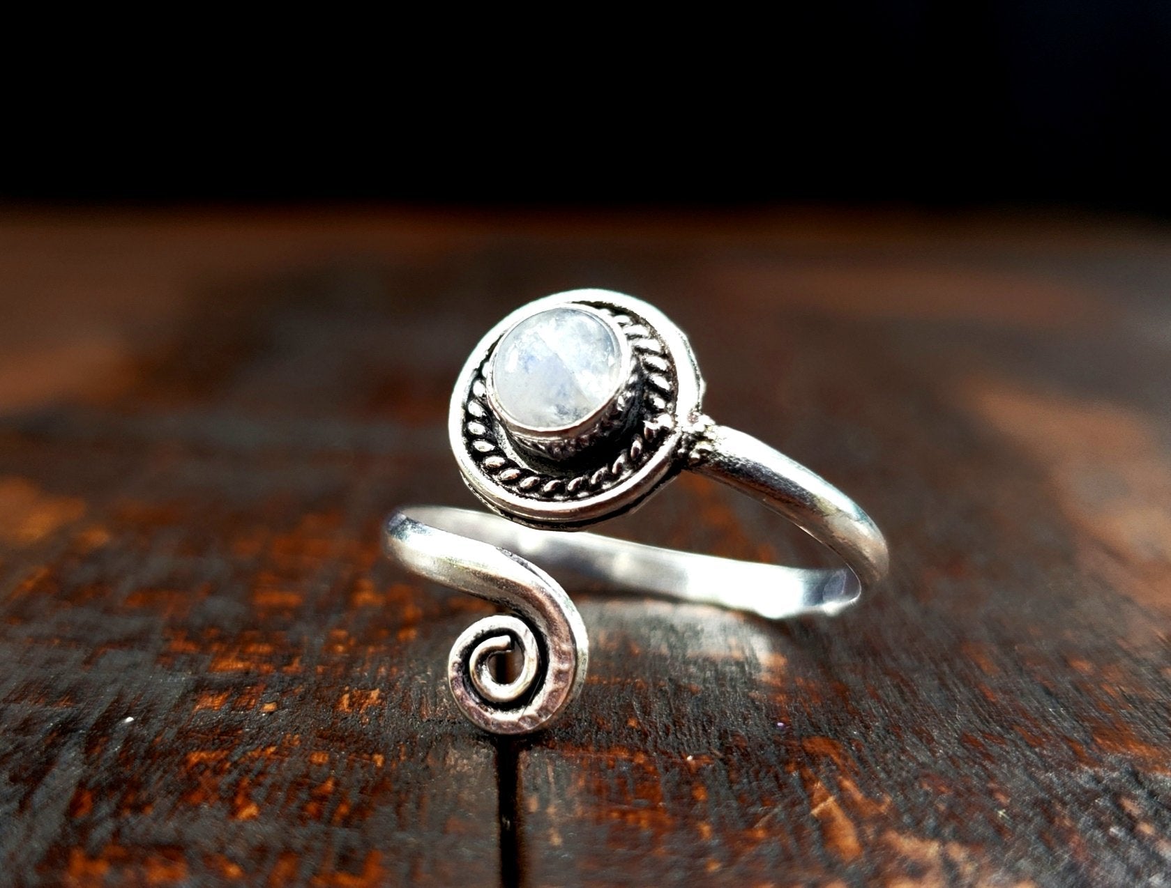 Adjustable Moonstone Ring