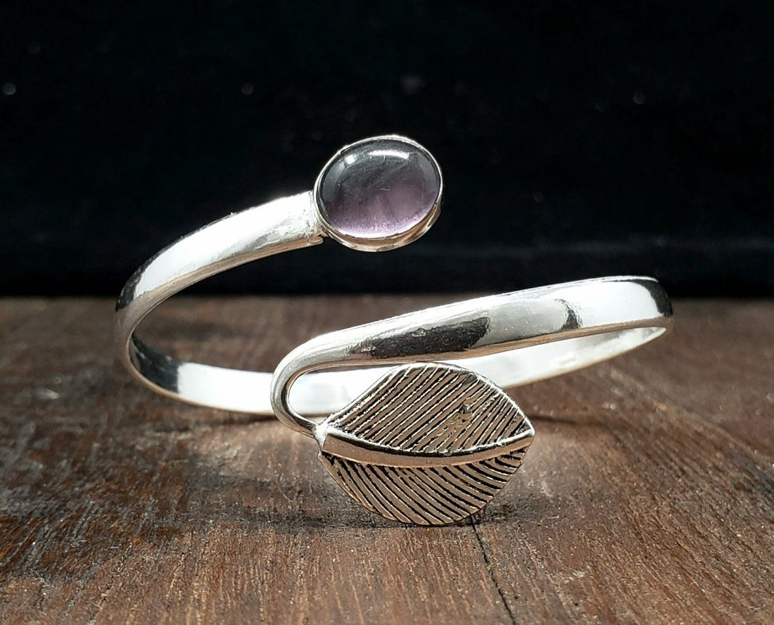 Amethyst Leaf Bracelet