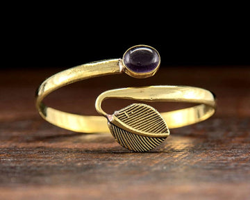 Amethyst Leaf Bracelet