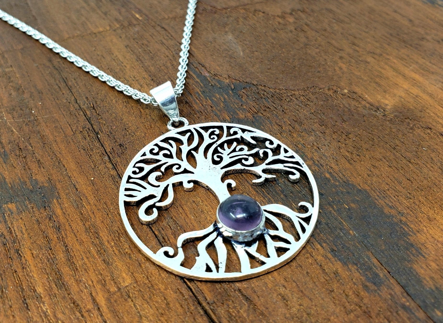 Amethyst Tree of life Pendant Necklace