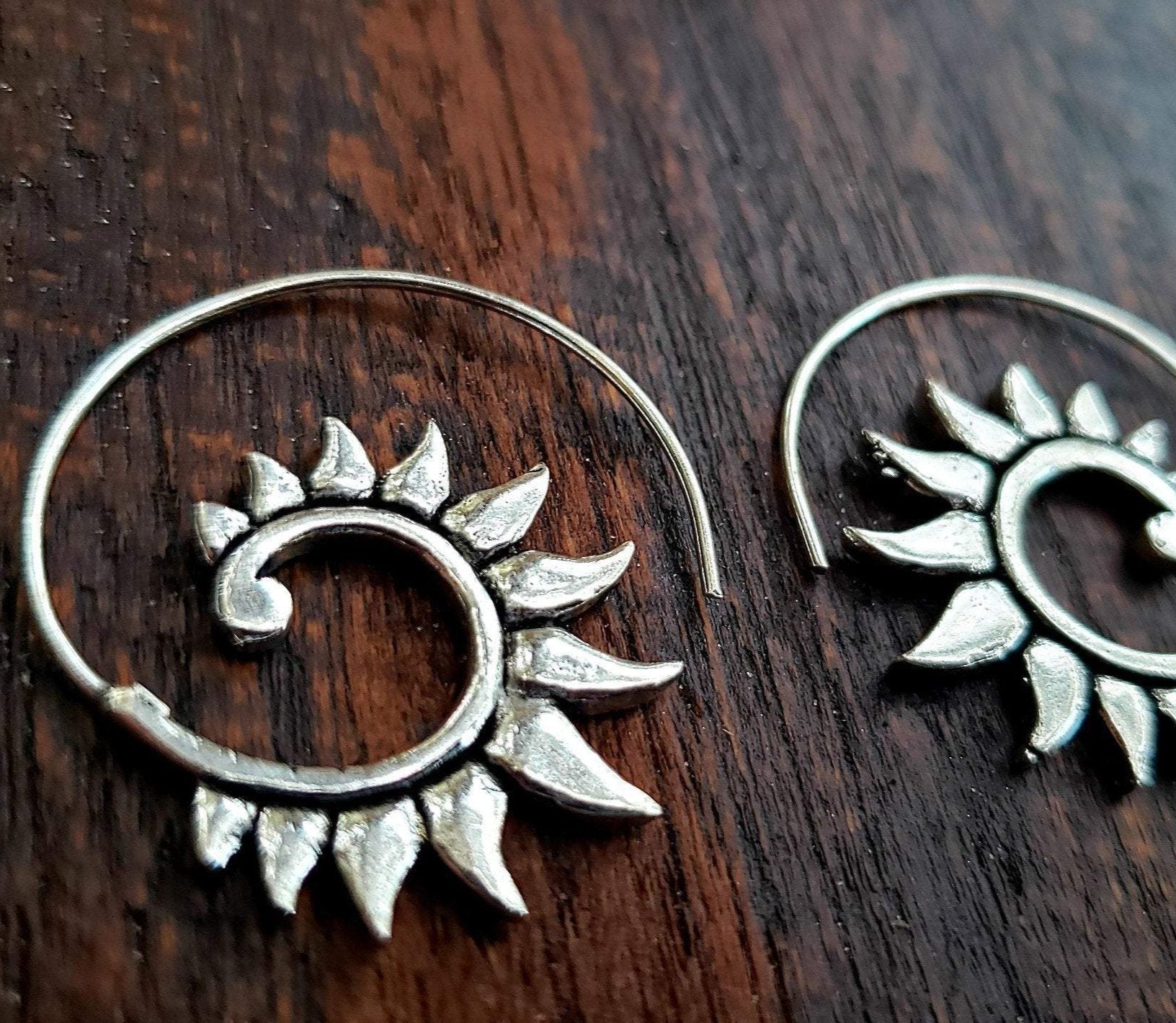 Ancient Dance Spiral Earrings