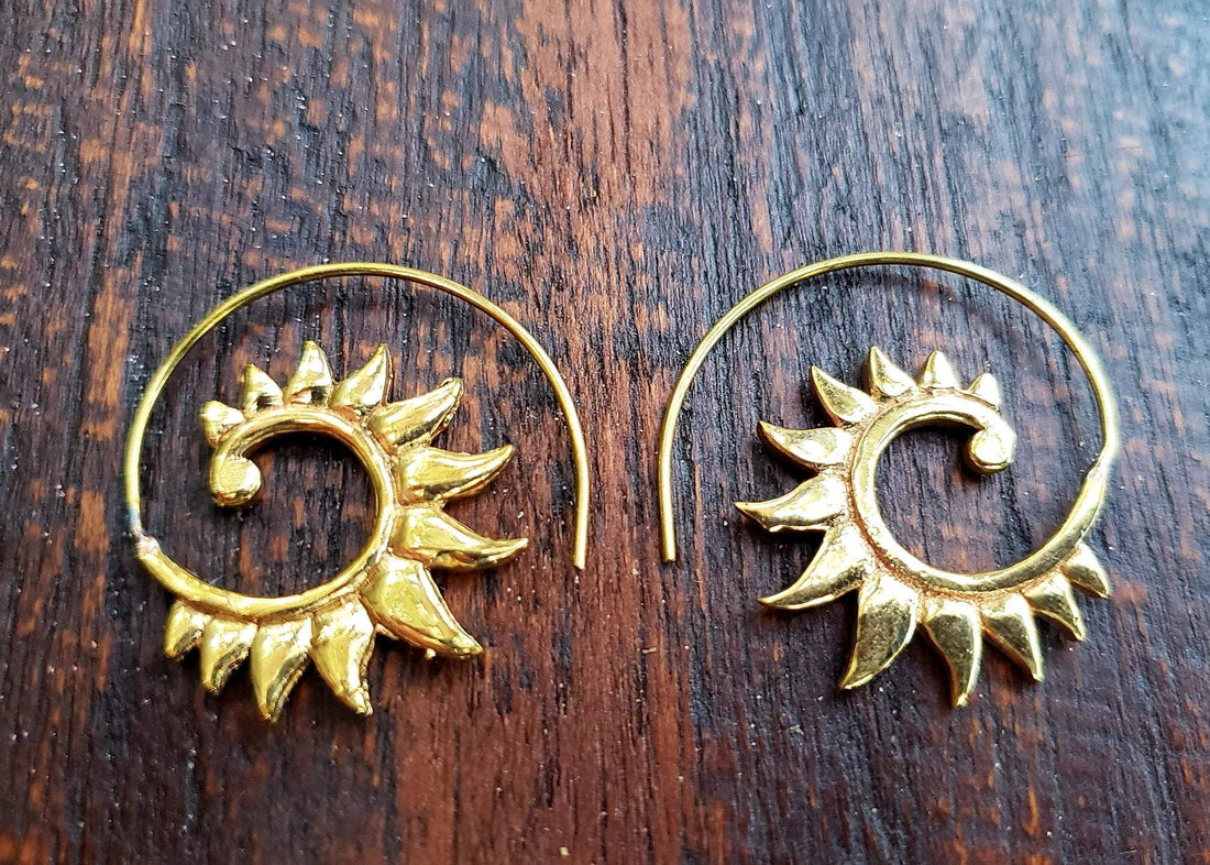 Ancient Dance Spiral Earrings