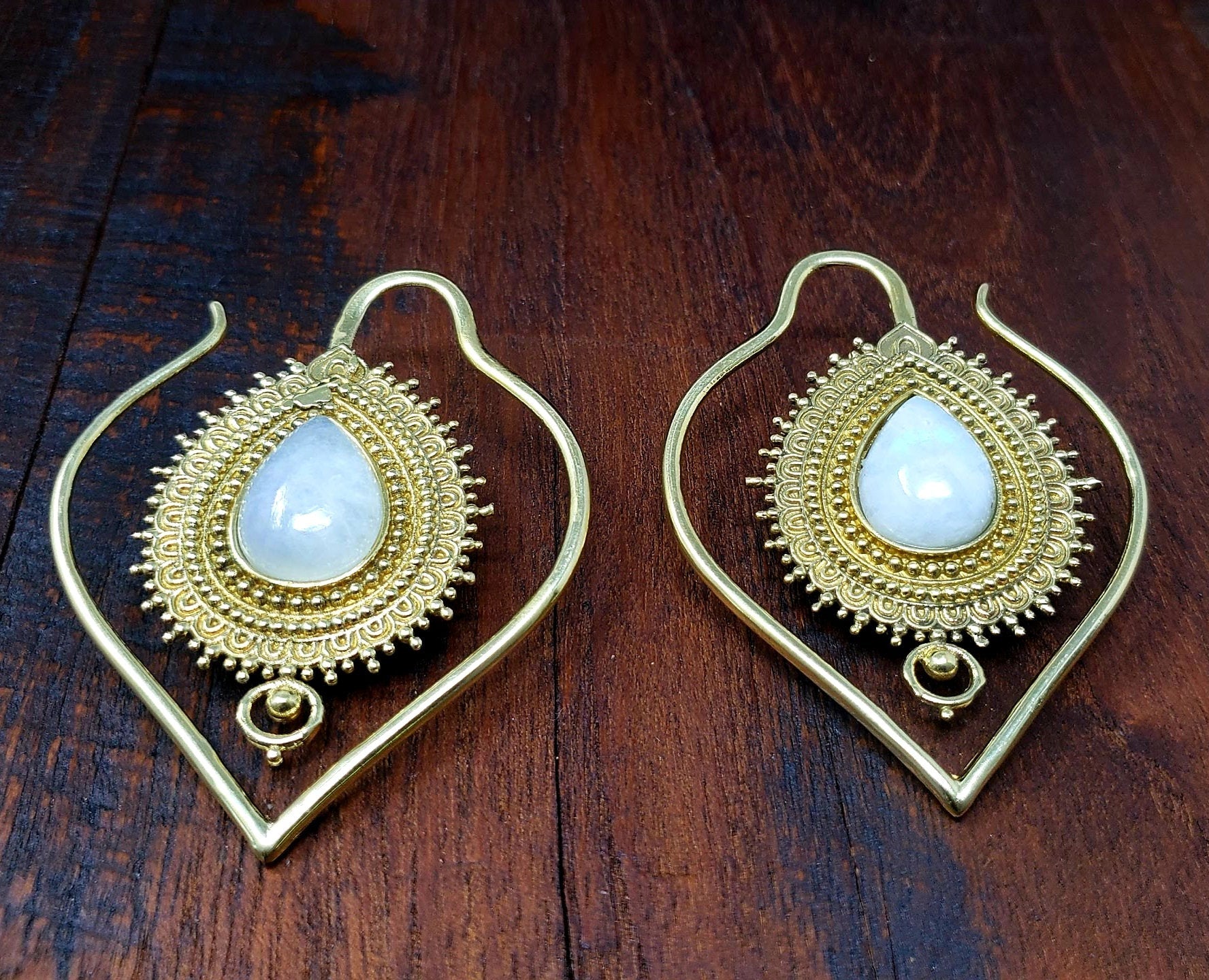 Gold Moonstone Kaya Earrings
