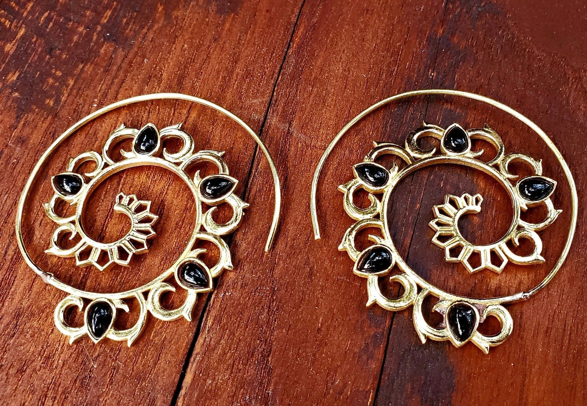 Black Onyx Mandala Earrings