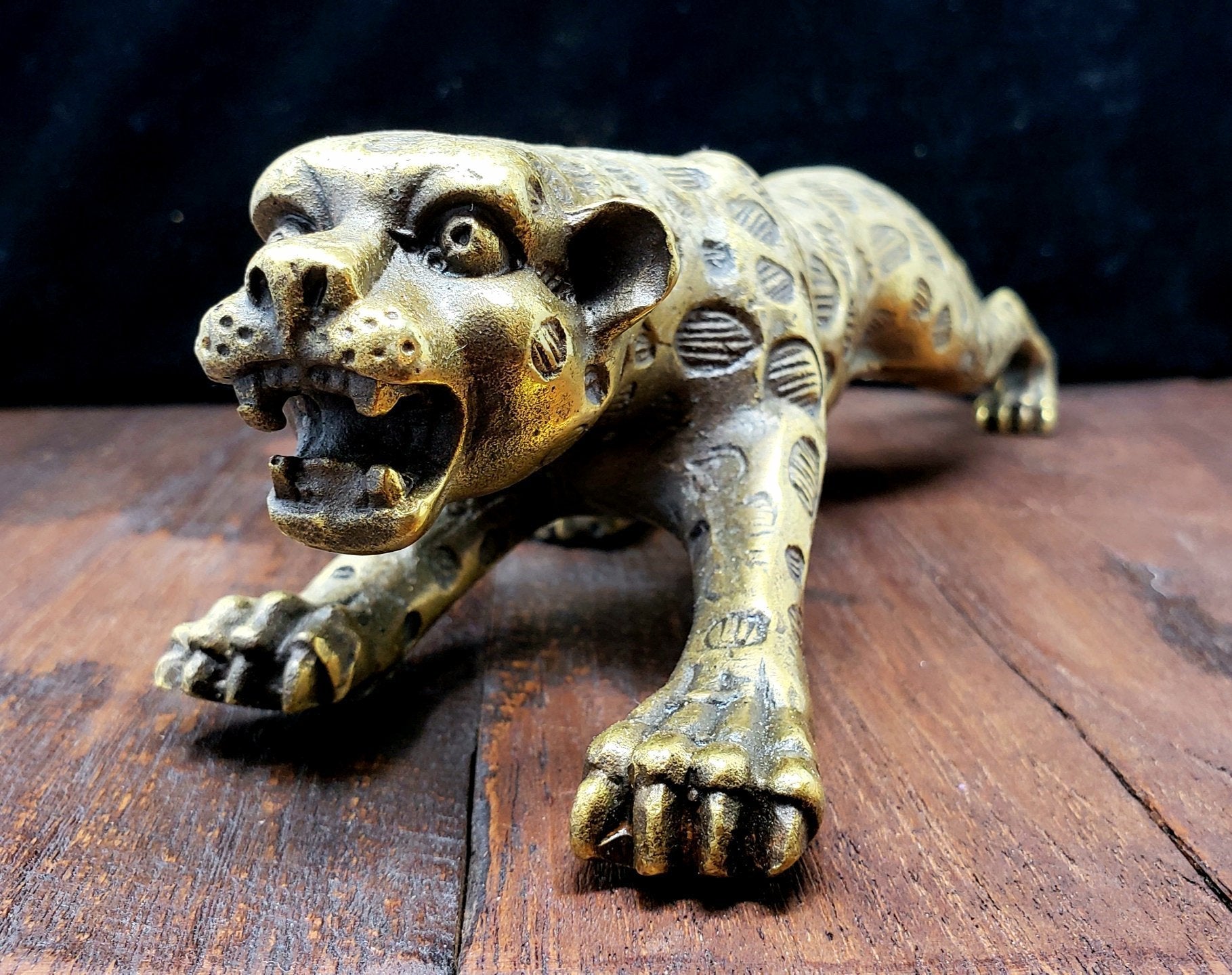 Brass Jaguar Statue