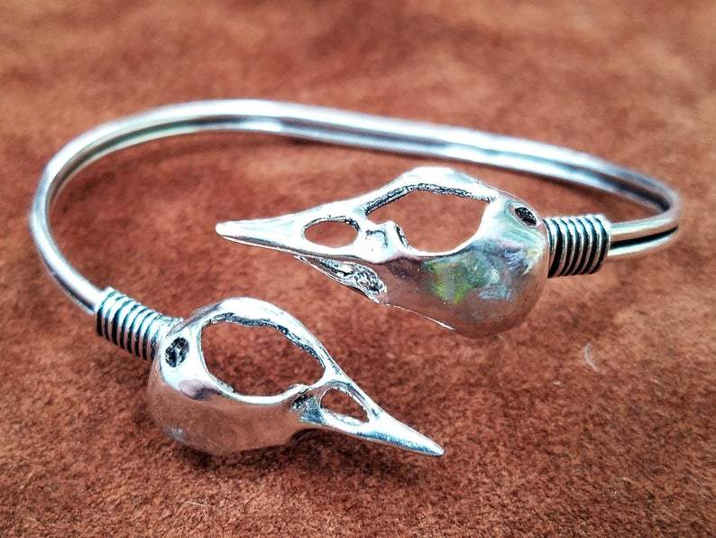 Double Bird Skull Bangle
