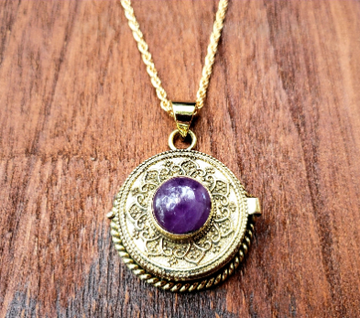 Bohème Amethyst Locket Necklace
