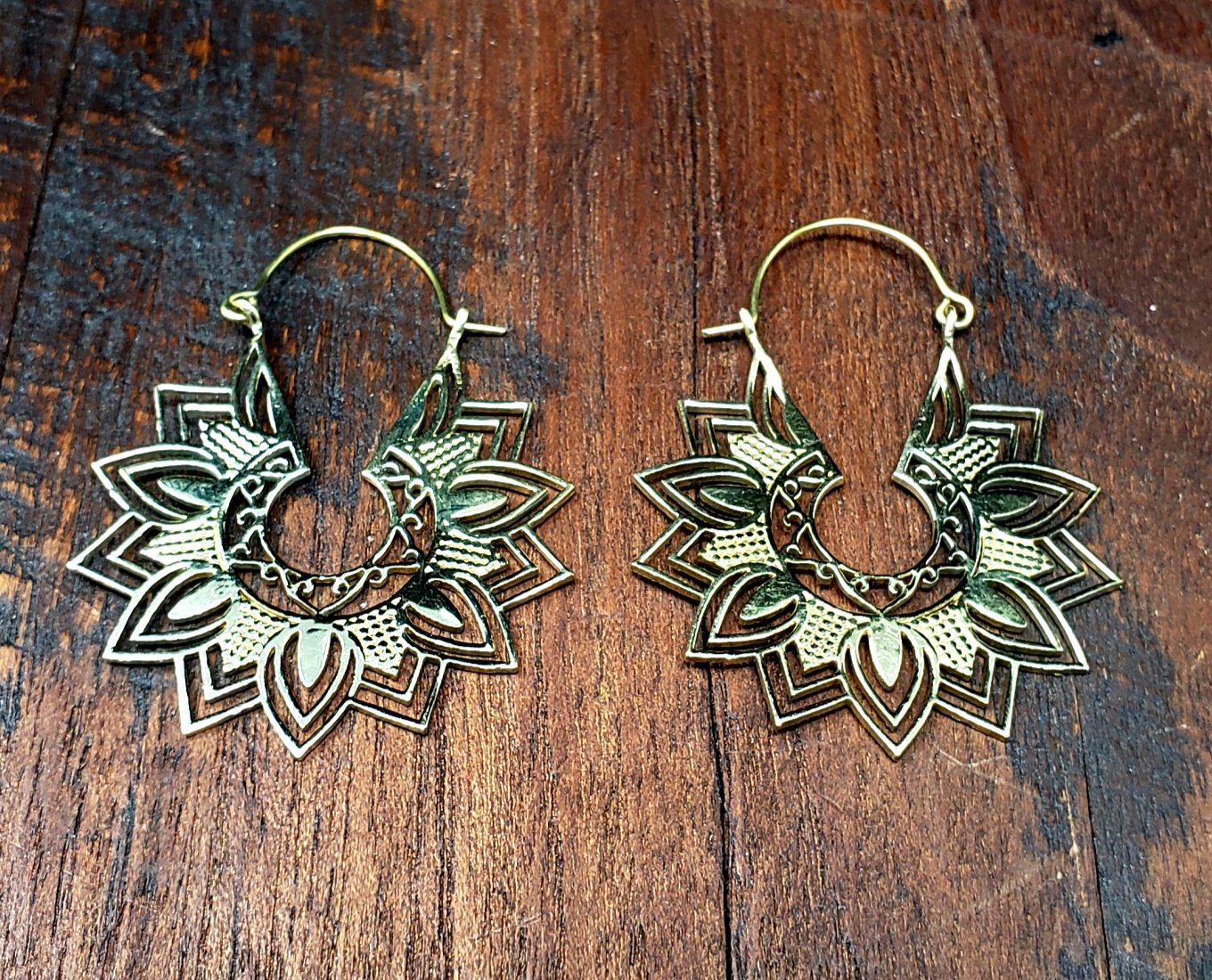 Electric Flower Mandala Hoop Earrings
