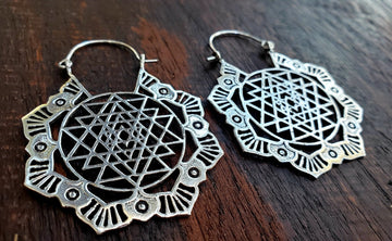 Geometric Sri Yantra Earrings