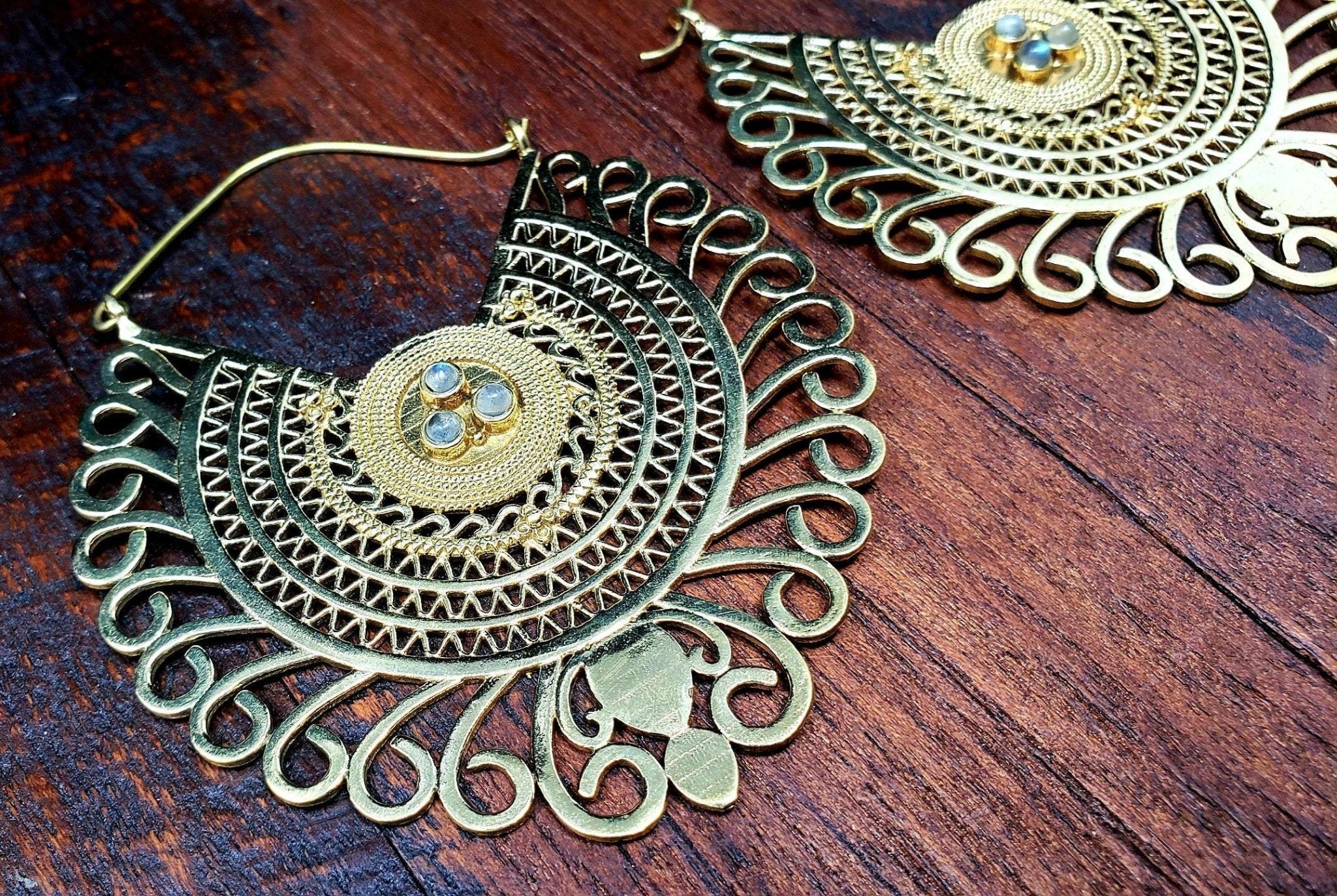 Gold Empress Labradorite Earrings