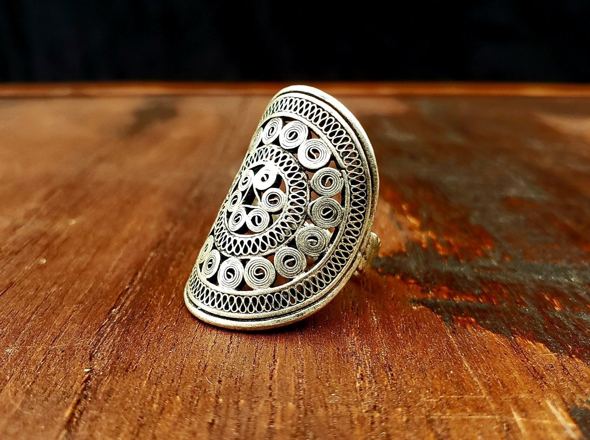 Hmong Silver Eternity Ring