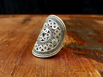 Hmong Silver Eternity Ring