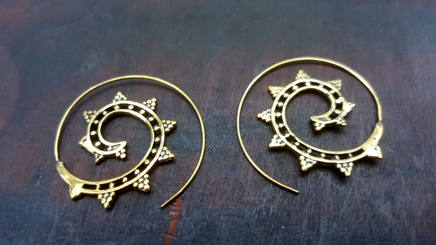 Spiral Star Gold Gypsy Earrings