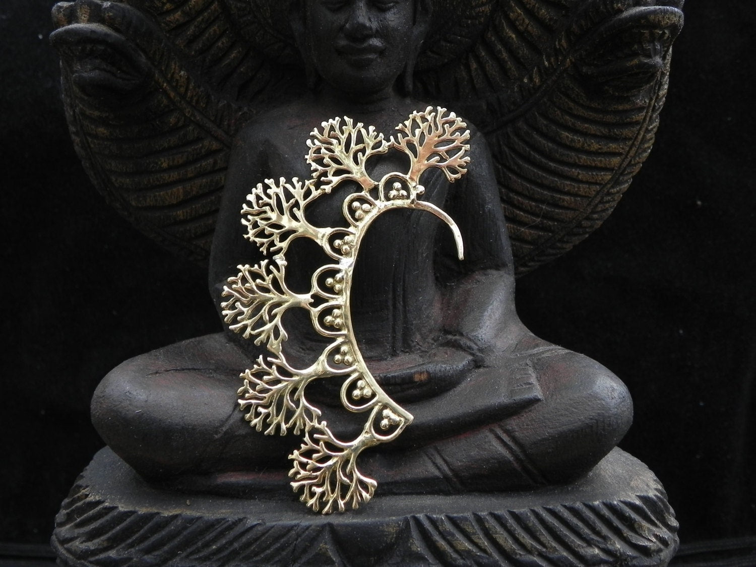 Gold Tree of Life Ear Cuff Tribal Boho Festival Earring Jewelry