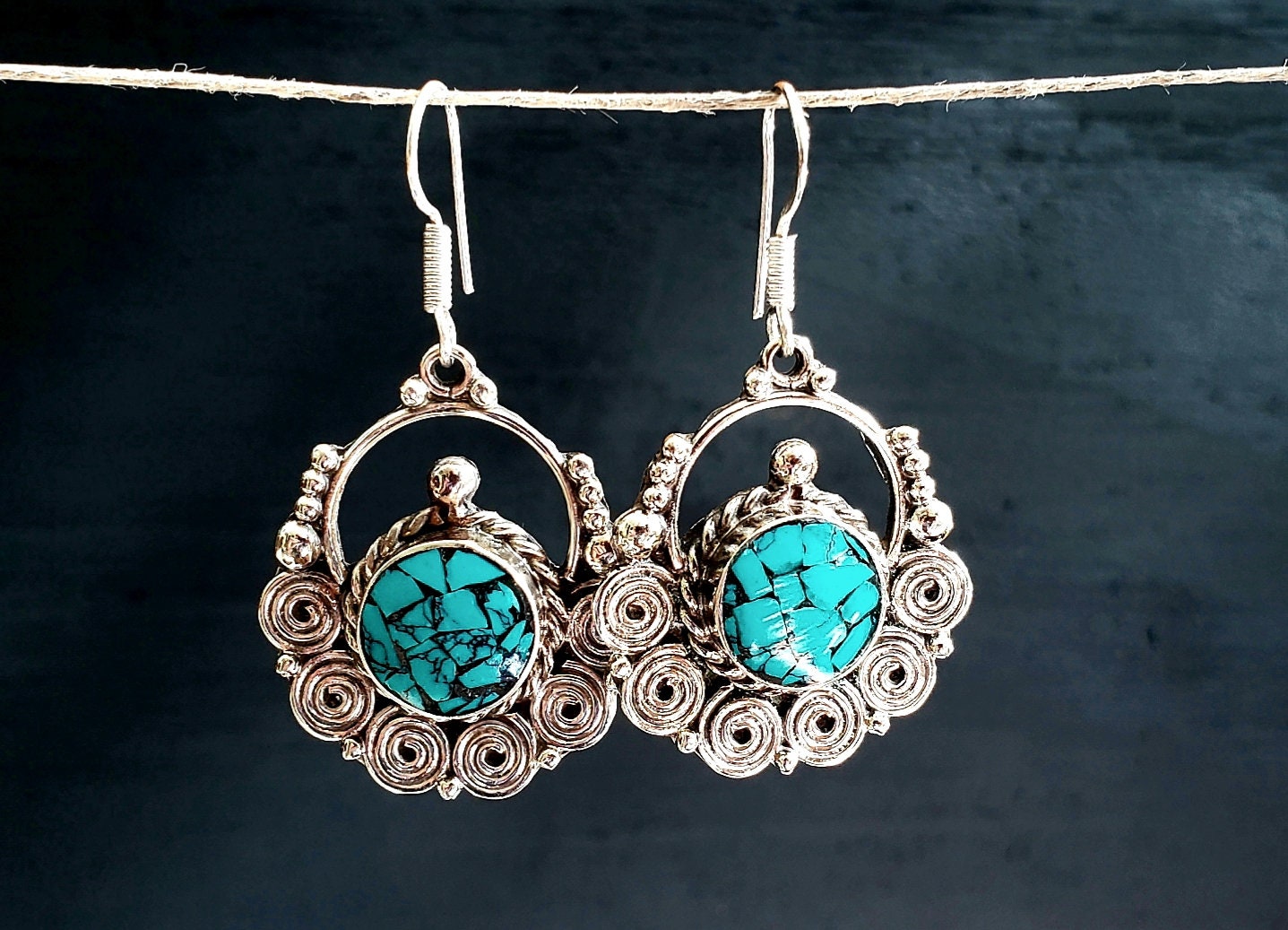 Tibetan Turquoise Cloud Earrings
