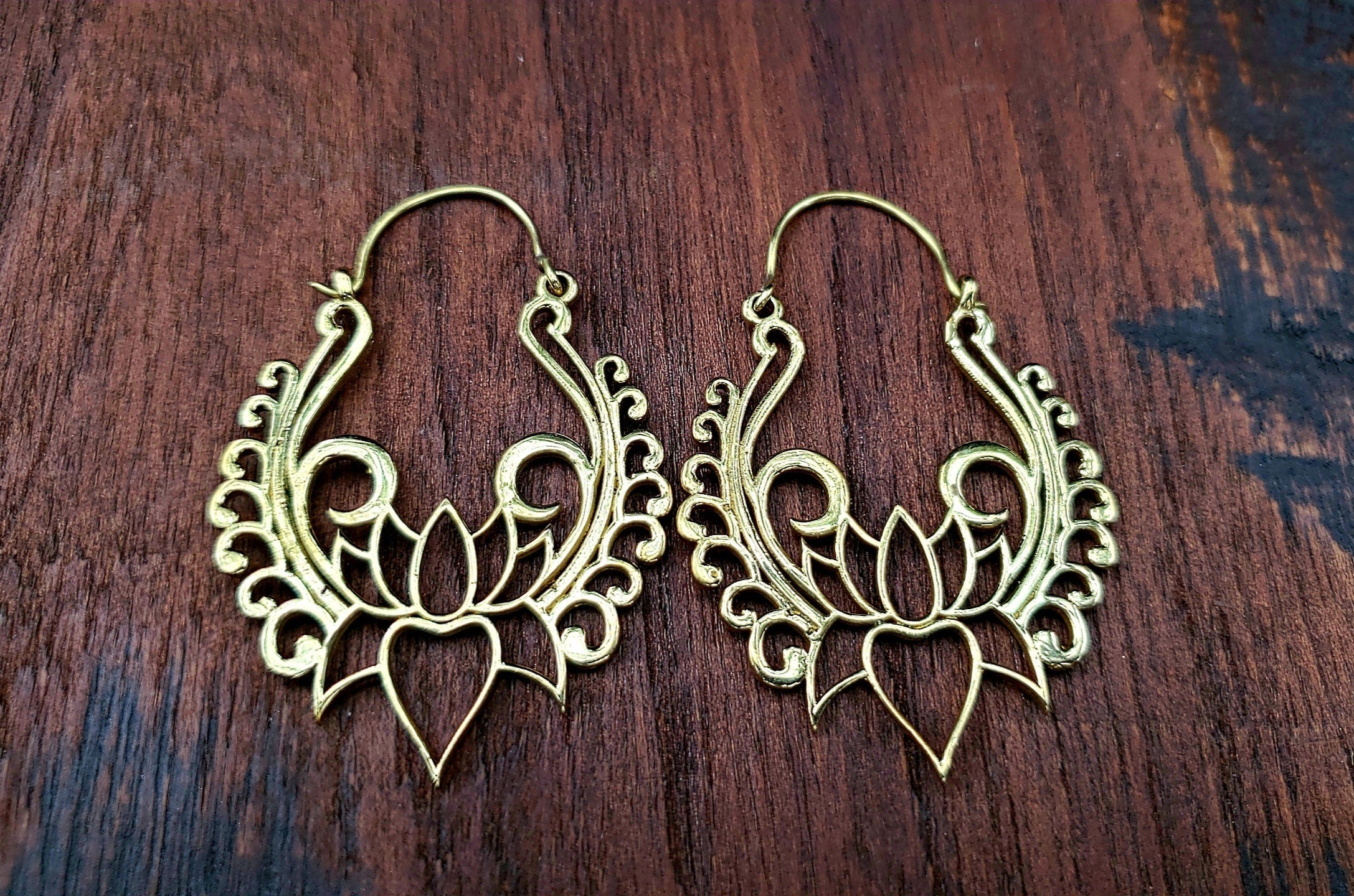 Golden Lotus Earrings