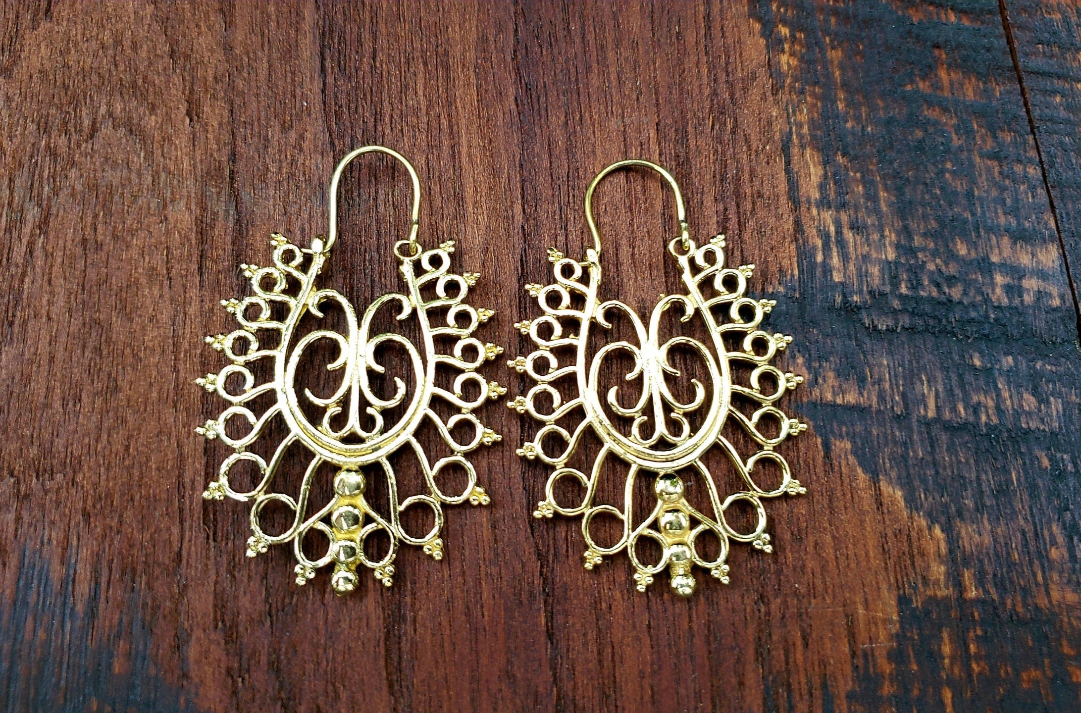 Gold Temple Statement Earrings