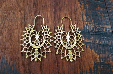 Gold Temple Statement Earrings