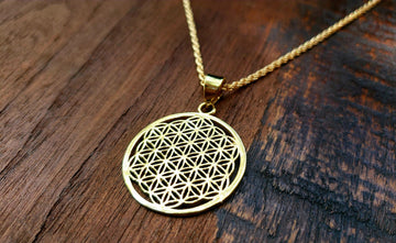 Silver Flower of Life Sacred Geometry Pendant Necklace
