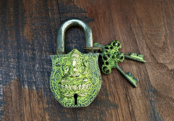 Green Ganesh Temple Lock Home Decor hardware accessories
