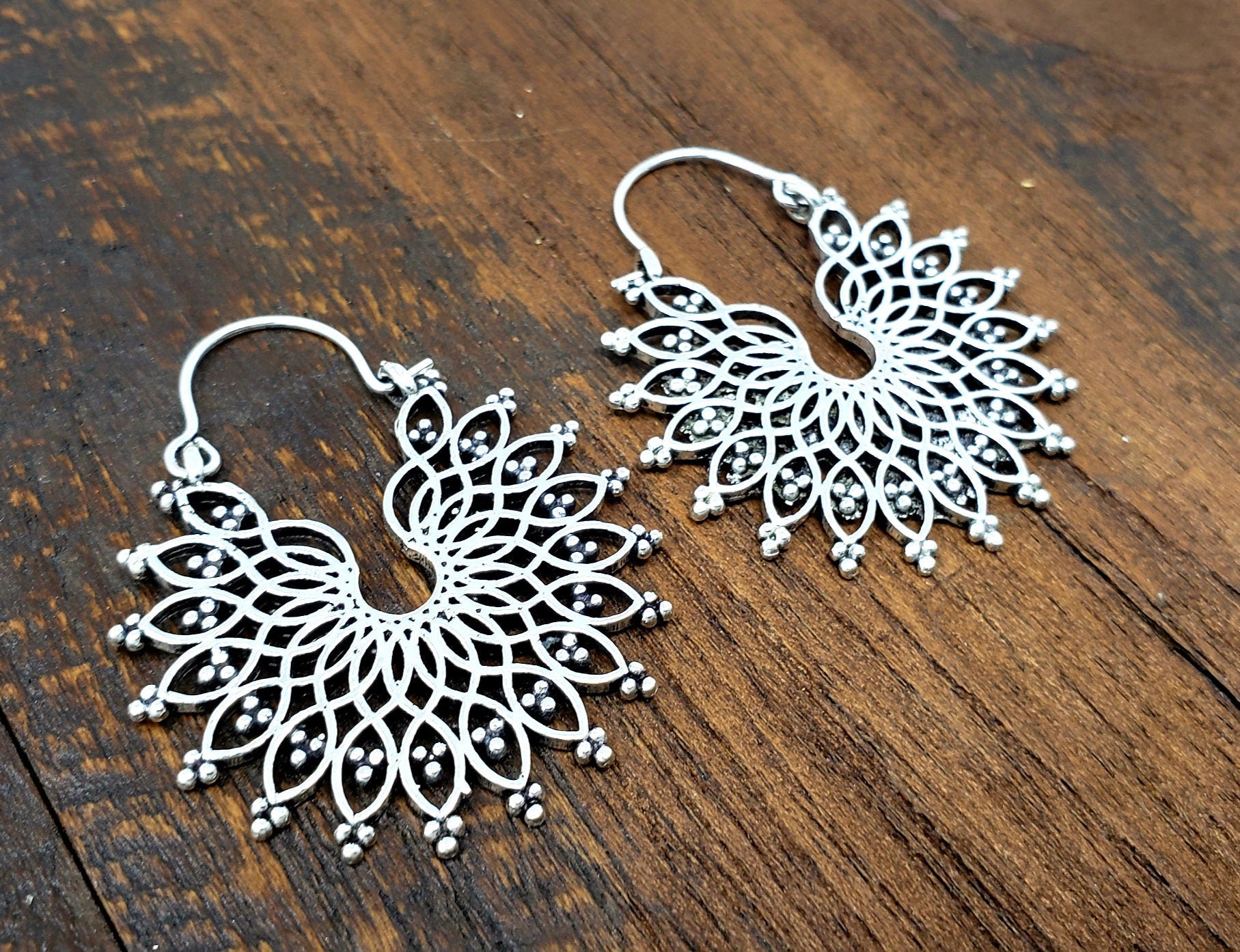 Golden Galactic Mandala Earrings