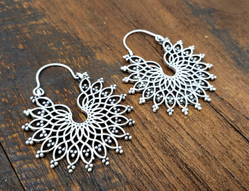 Golden Galactic Mandala Earrings