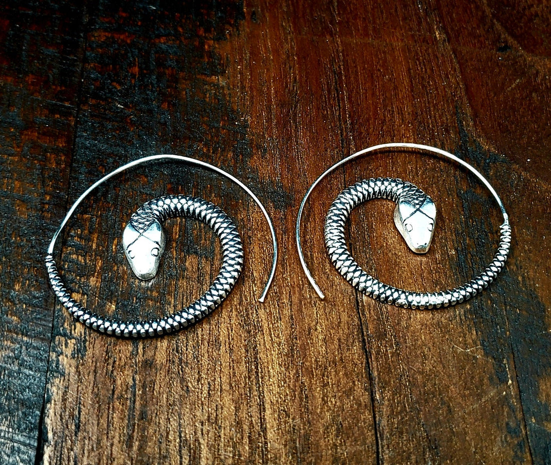 Silver Snake Threader Earrings