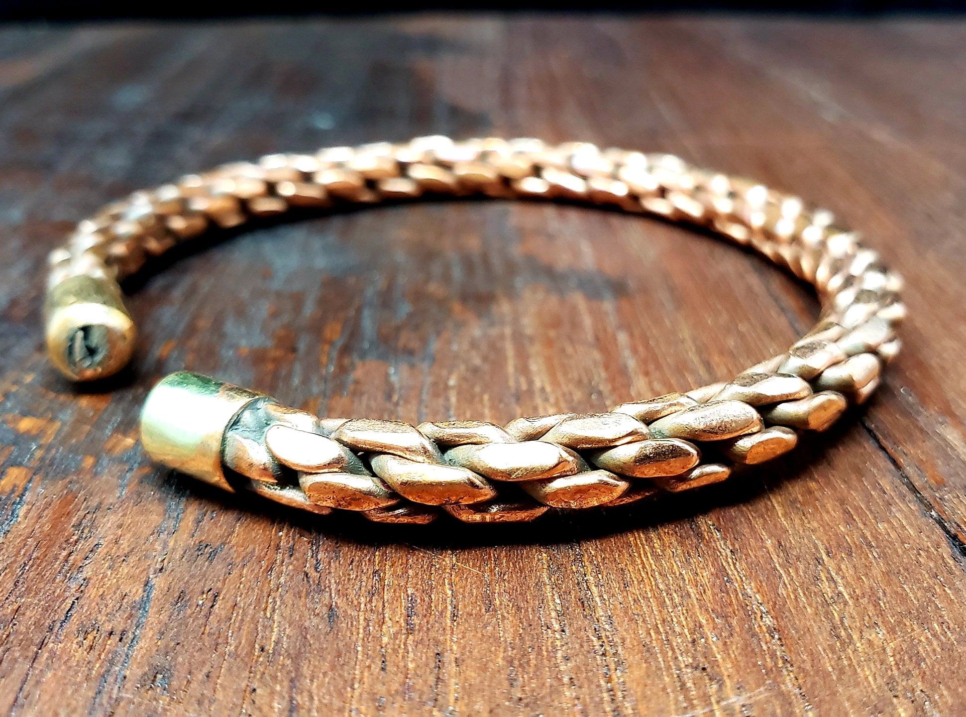 Woven Copper Bracelet for men or women