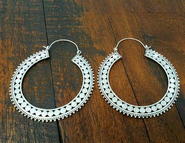 Silver Statement Hoop Earrings