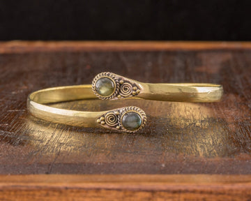 Arm Cuff Gold Labradorite Body Jewelry