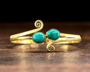 Turquoise Wind Bangle Bracelet Tribal Gypsy Festival Boho Jewelry Bangle