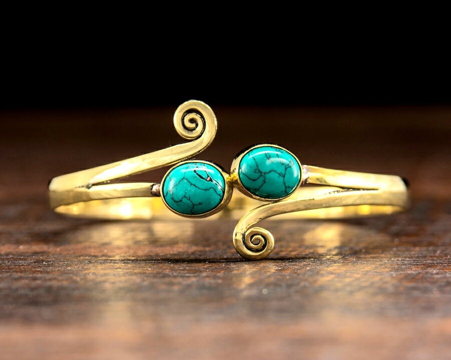 Turquoise Wind Bangle Bracelet Tribal Gypsy Festival Boho Jewelry Bangle