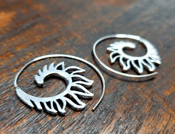 Gold Flame Threader Earrings