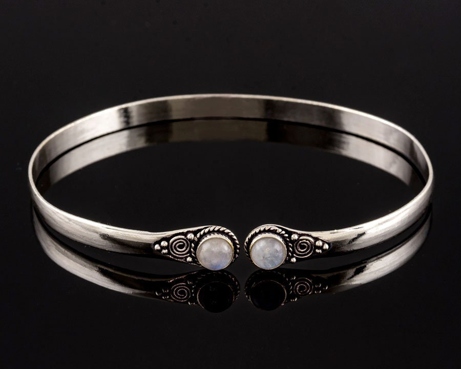 Arm Cuff Silver Moonstone Body Jewelry