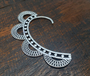 Simple Silver Ear Cuff Earpiece Brass Jewelry