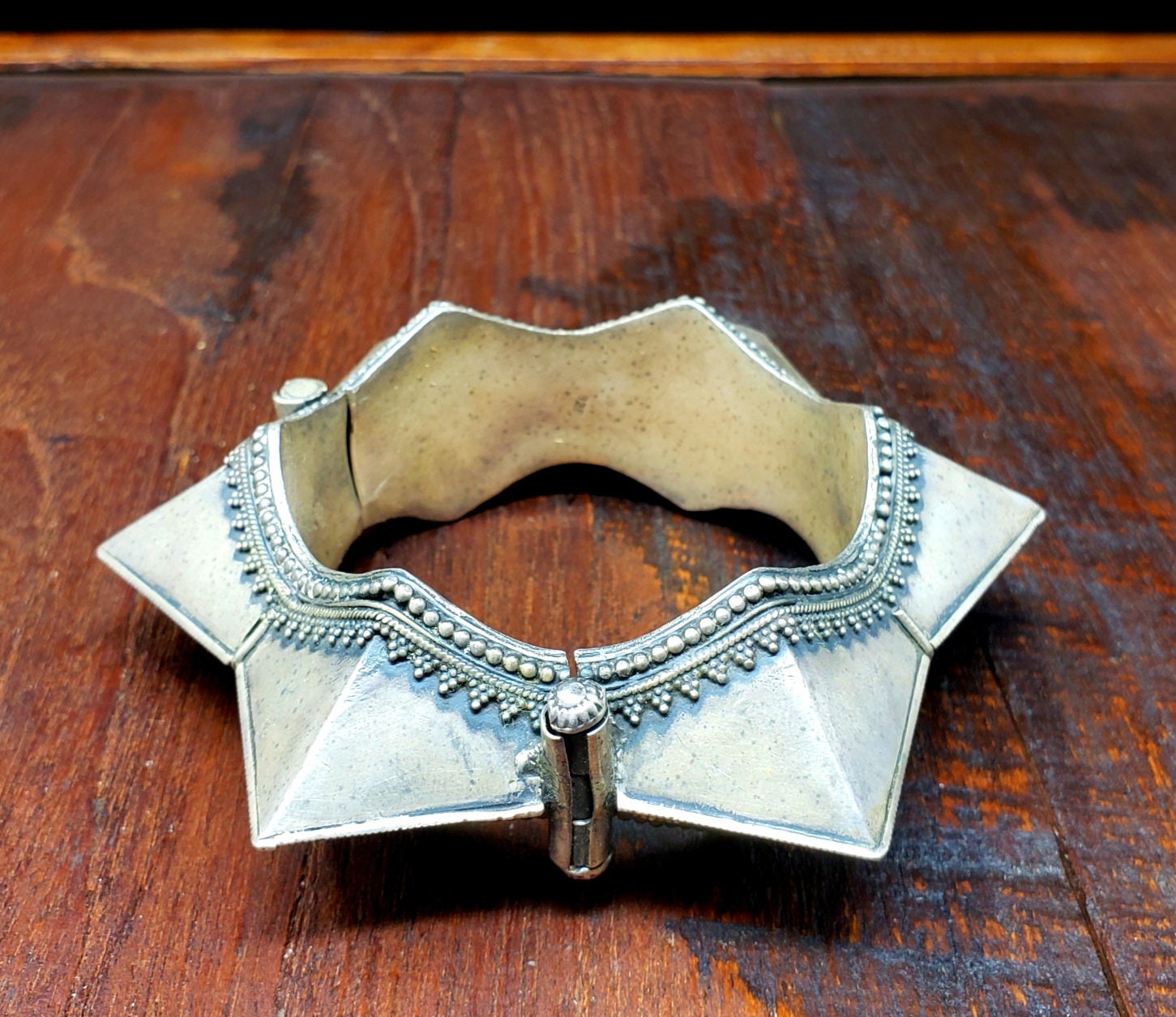 Antique Sterling Silver Rajasthani Indian Ceremonial Cuff