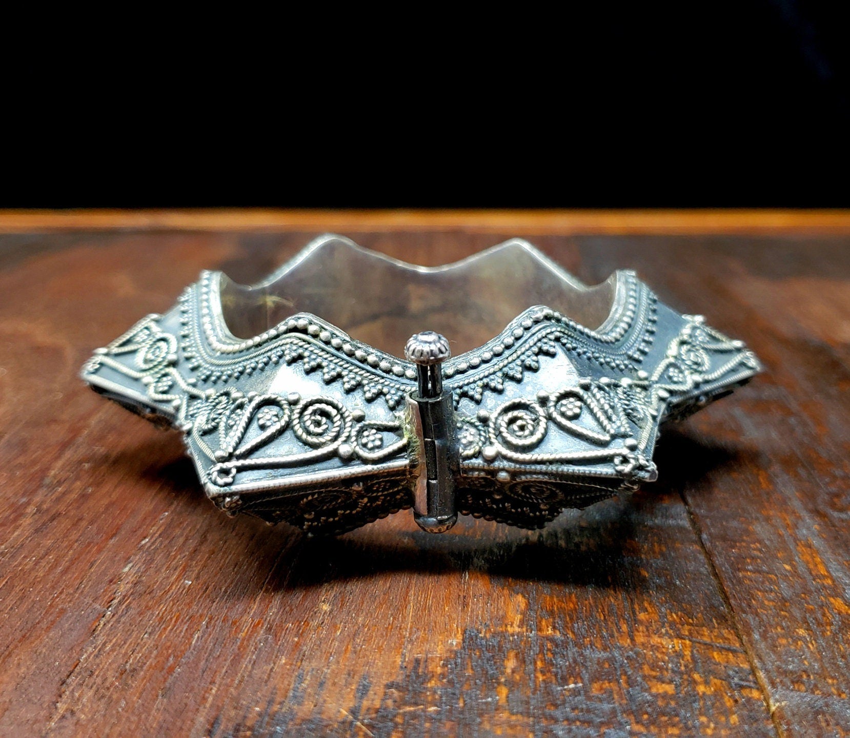 Antique Sterling Silver Rajasthani Indian Ceremonial Cuff