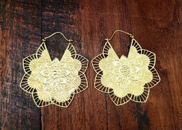 Large Lotus Mandala Earrings