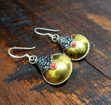 Simple Tibetan Copper Earrings