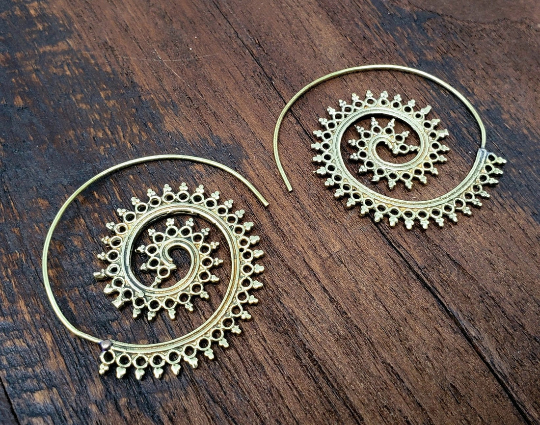 Tribal Swirl Ethnic Festival Earrings