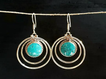 Turquoise Tibetan Earrings