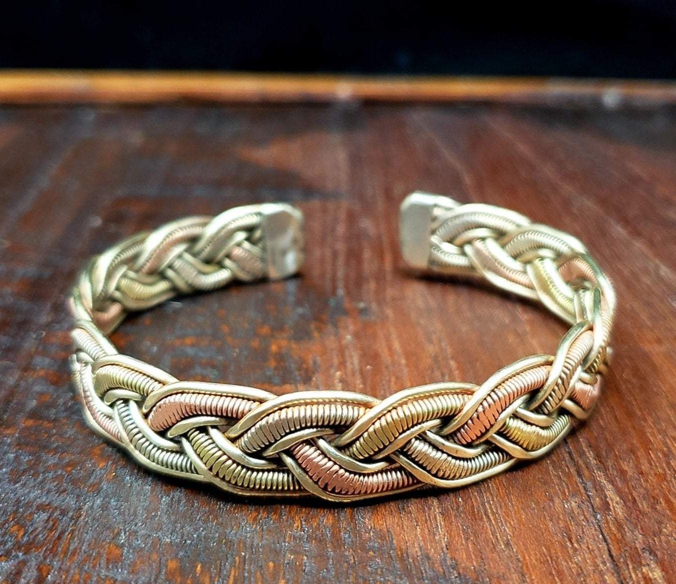 Woven Tibetan Copper Bracelet Wire Wrapped Men's Jewelry
